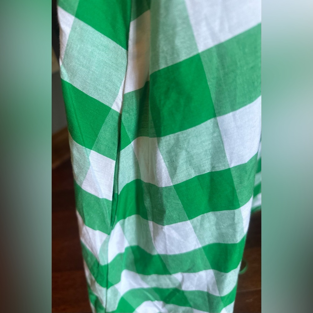 💚 Aura Green/White Checkered Dress. Pink Accents & Pockets. Women’s Large. NWOT. - Picture 11 of 14